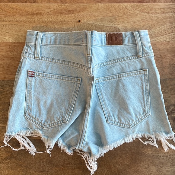 BDG Girlfriend High-Rise Light Blue Jean Shorts - Picture 2 of 3